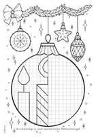 Vorschau - Arbeitsblätter - Symmetrie Weihnachten I Weihnachtskugel (Karo I Punkte) - Seite 3