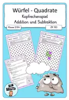 Vorschau - Arbeitsblätter - Würfel Quadrate Addition und Subtraktion 89 - Deckblatt