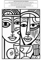 Vorschau - Mal- und Bastelvorlagen - Pablo Picasso Ausmalbilder (Kubismus) - Seite 1