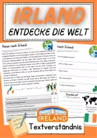 Vorschau - Arbeitsblätter - Irland Lesespiel Textverständnis Leseförderung Klasse 5 Text mit Fragen - Deckblatt