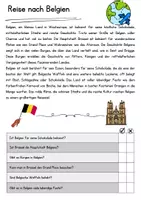 Vorschau - Arbeitsblätter - Belgien Lesespiel Textverständnis Leseförderung Klasse 5 Text mit Fragen - Seite 1