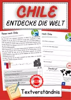 Vorschau - Arbeitsblätter - Chile Lesespiel Textverständnis Leseförderung Klasse 5 Text mit Fragen - Deckblatt