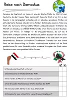 Vorschau - Arbeitsblätter - Damaskus Lesespiel Textverständnis Leseförderung Klasse 5 Text mit Fragen - Seite 1