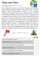 Vorschau - Arbeitsblätter - Hanoi Leseverstehen DaZ Texte Lesen Klasse 6 Deutsch - Seite 1
