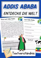 Vorschau - Arbeitsblätter - Addis Ababa DaZ Textverständnis Klasse 7 Lesetext mit Fragen Deutsch - Deckblatt