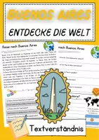 Vorschau - Arbeitsblätter - Buenos Aires DaZ Textverständnis Klasse 7 Lesetext mit Fragen Deutsch - Deckblatt