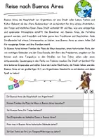 Vorschau - Arbeitsblätter - Buenos Aires DaZ Textverständnis Klasse 7 Lesetext mit Fragen Deutsch - Seite 1
