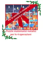 anteprima - Materiale interattivo - 4 Puzzle matematici natalizi per le 4 operazioni – per imparare divertendosi per le attività in classe o per i compiti a casa; - classi I/II - Pagina di copertina
