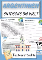 Vorschau - Arbeitsblätter - Argentinien DaZ Textverständnis Klasse 7 Lesetext mit Fragen Deutsch - Deckblatt