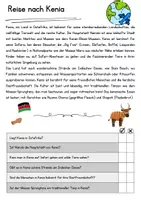 Vorschau - Arbeitsblätter - Kenia DaZ Leseverstehen Klasse 4 Lesetext mit Fragen Deutsch - Seite 1