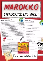Vorschau - Arbeitsblätter - Marokko DaZ Leseverstehen Klasse 4 Lesetext mit Fragen Deutsch - Deckblatt