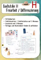 Vorschau - Stationenlernen - Buchstabe H: Differenzierung / Freiarbeit (Schüttelwörter, Bildkarten...) - Deckblatt