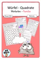 Vorschau - Arbeitsblätter - Würfel Quadrate Nomen - Wortarten Familie - Deckblatt
