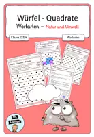 Vorschau - Arbeitsblätter - Würfel Quadrate Nomen - Wortarten Natur und Umwelt - Deckblatt
