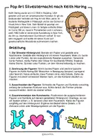 Vorschau - Arbeitsblätter - Pop Art Silvesternacht nach Keith Haring - Neujahr Kunstidee - Seite 1