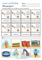 Vorschau - Arbeitsblätter - Lesen und Kleben Sport Wassersport Deutsch als Zweitsprache - Seite 3