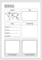 Vorschau - Arbeitsblätter - India – Fact Sheet, Profile, Mind Map, Wordsearch - Seite 1