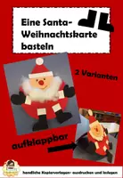 Vorschau - Stationenlernen - Kopiervorlagen für eine aufklappbare Weihnachtsmann Karte - Basteln zu Weihnachten - Deckblatt