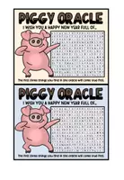 Vorschau - Aufgabenkarten - Neujahr Willkommensgruß Englisch Piggy Oracle Orakel New Year - Seite 1