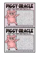 Vorschau - Aufgabenkarten - Neujahr Willkommensgruß Englisch Piggy Oracle Orakel New Year - Seite 2