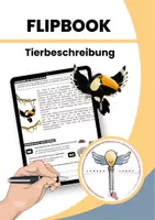 Vorschau - Stundenentwürfe - Flipbook Tierbeschreibung - Schritt für Schritt Anleitung - Deckblatt