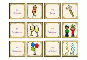 Vorschau - Spiele - Silvester Zuordnungsspiel (differenziert, Silbenschrift) - Seite 3