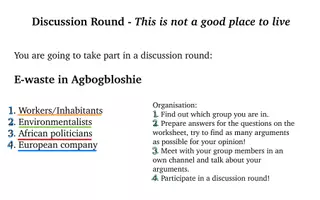 Vorschau - Arbeitsblätter - Discussion Round, E-Waste, Englisch, Oberstufe, Speaking, Einführungsphase, Globalisierung - Seite 1