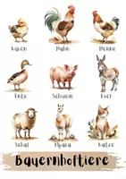 Vorschau - Poster - Bauernhoftiere Lernposter | Wortschatz für Kindergarten & Vorschule - Seite 2