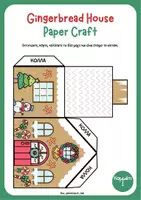 Προεπισκόπηση - Φύλλα εργασίας - Gingerbread houses paper craft - Σελίδα 1