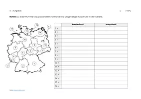 Vorschau - Klassenarbeiten - Lernkontrolle Deutschland Nachbarländer Atlasarbeit - Seite 1