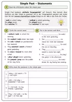 Vorschau - Arbeitsblätter - SIMPLE PAST – Worksheet Package (statements, negatives, questions) - Seite 1