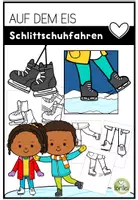Vorschau - Mal- und Bastelvorlagen - Auf dem Eis - Schlittschuhfahren - Bildnerische Erziehung - Schnelle Zeichenstunde - Deckblatt