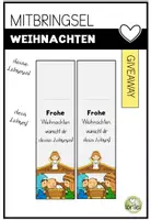 Vorschau - Mal- und Bastelvorlagen - Schülergeschenk: Weihnachten - Schokolade - Mitbringsel / Giveaway Vorlage - Deckblatt