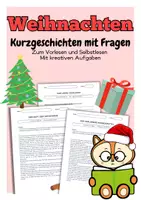Vorschau - Arbeitsblätter - Weihnachten Kurzgeschichten mit Fragen - Deckblatt