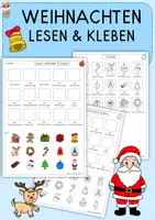 Vorschau - Arbeitsblätter - Weihnachten schneiden und kleben, Leseverständnis - Deckblatt