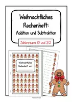 Vorschau - Arbeitsblätter - Weihnachtliches Rechenheft: Addition und Subtraktion in den Zahlenräumen 10 und 20 - Deckblatt