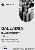 Vorschau - Arbeitsblätter - Klassenarbeit - Balladen - "Das Riesenspielzeug" von Adelbert von Chamisso - Deckblatt