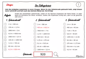 Vorschau - Arbeitsblätter - Escaperoom: Einheiten umrechnen - Seite 1