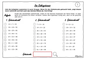Vorschau - Arbeitsblätter - Materialpaket Escaperoom: Grundrechenarten - Deckblatt