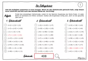 Vorschau - Arbeitsblätter - Escaperoom: rationale Zahlen - Seite 1