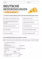 Vorschau - Arbeitsblätter - Deutsche Redewendungen - Essen und Trinken - Deckblatt