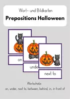 Vorschau - Poster - Bildkarten/Wortkarten Prepositions Halloween - Deckblatt