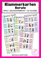 Vorschau - Arbeitsblätter - Klammerkarten Berufe - Lesen und zuordnen - Deckblatt