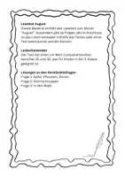 Vorschau - Unterrichtsreihen - August Lesetext für Leseverständnis mit Fragen - Seite 1