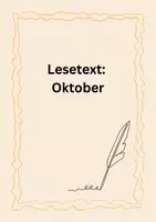 Vorschau - Unterrichtsreihen - Oktober Lesetext für Leseverständnis mit Fragen - Deckblatt
