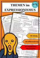 Vorschau - Arbeitsblätter - Themen im Expressionismus (Lyrik) Arbeitsblatt - Deckblatt