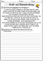 Vorschau - Arbeitsblätter - Sommer DaZ Groß und Kleinschreibung Klasse 5 Deutsch Grammatik DaF - Seite 1