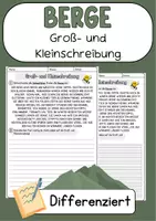 Vorschau - Arbeitsblätter - Berge Groß und Kleinschreibung Klasse 4 Abschreibetext Deutschübungen - Deckblatt