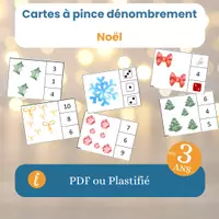 Aperçu - Apprentissages en autonomie - Cartes à pince dénombrement Noël – Activité autonome de numération en maternelle - Page de couverture