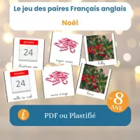 Aperçu - Apprentissages en autonomie - Jeu des paires francais anglais noel - Page de couverture